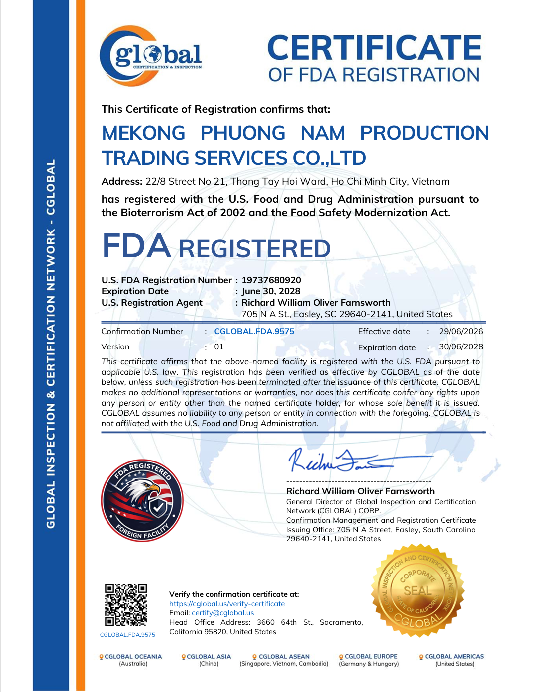 Chứng nhận FDA