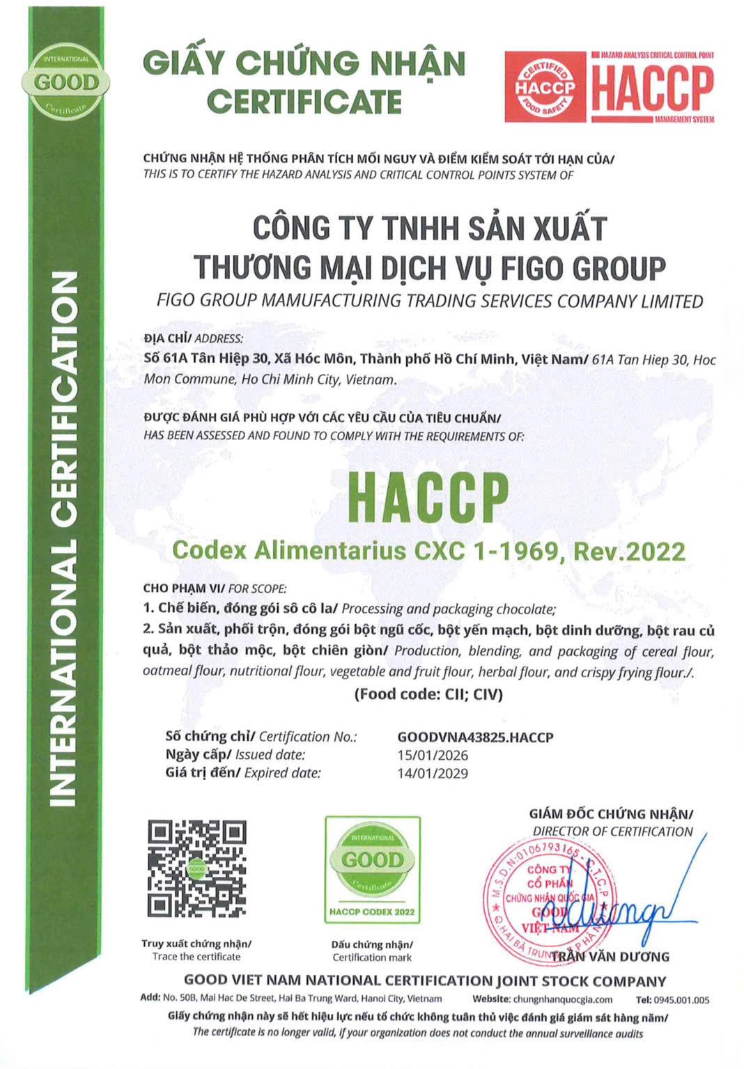 Chứng nhận HACCP